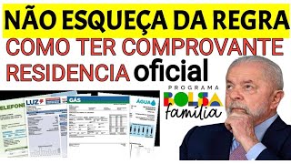 😞NOVA REGRA COMPROVANTE DE RESIDÊNCIA CUIDADO BOLSA FAMÍLIA [upl. by Leahsim444]