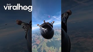 MidAir Collision Nearly Ends in Disaster for Skydiver  ViralHog [upl. by Nnylekoorb]