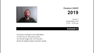 Havo 5 wiskunde A examenbespreking 2019 tijdvak 1 [upl. by Ranique]