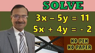 Linear Equations in Two Variables II Solve Mentally II Just 5 Seconds II Exclusive Short trick [upl. by Hasseman]