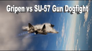 Swedish JAS39 GRIPEN vs Russian SU57 GUN DOGFIGHT Part II [upl. by Denver]