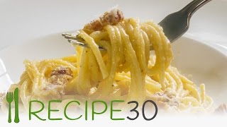 Spaghetti Carbonara the authentic Italian pasta recipe  By recipe30com [upl. by Pyotr]