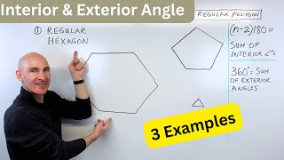 Find Interior and Exterior Angle in a Regular Polygon [upl. by Klingel]