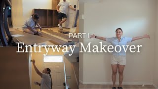 Entryway Makeover Part 1 l Customizing Ikea Cabinets DIYs and Functional Storage [upl. by Housum]