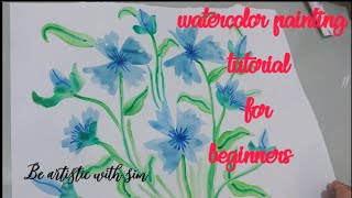 Try this Relaxing Freehand watercolor flowers painting tutorial [upl. by Htidra782]