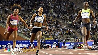 Jamaican World Champs Jackson FraserPryce duel to the line in epic Brussels 100m  NBC Sports [upl. by Biamonte]