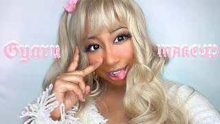 Gyaru Makeup Transformation ✨egirl tries ✨ How to do Gyaru makeup on hooded eyes [upl. by Riegel]