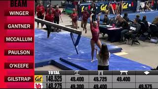 Camie Winger CareerHigh 985 Beam Utah vs Cal 3224 [upl. by Taro]