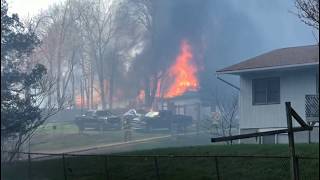 Fire Destroys Bungalows In Fallsburg On Route 42 [upl. by Tilly]