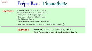 PrépaBac  Lhomothétie quot Exercices [upl. by Simaj]