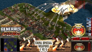 China Special Weapons 1 vs 5 HARD Generals  Command amp Conquer Generals ShockWave Gameplay [upl. by Thaddus]