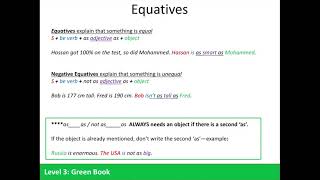 English Tutorial Using Comparatives and Equatives [upl. by Aicinad769]