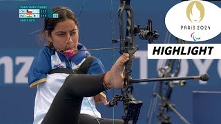 Para Archery Womens Individual Compound Open Sheetal vs Zuniga  Highlights 2024  Paralympic 2024 [upl. by Garrik25]