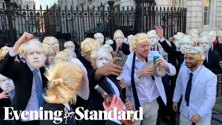 ‘This is work’ Boris Johnson lookalikes rave outside No 10 to mock PM [upl. by Ahsiel]