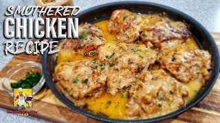 Smothered Chicken and Gravy Recipe  Comfort Food [upl. by Acus]