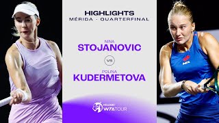 Nina Stojanovic vs Polina Kudermetova  2024 Mérida Quarterfinal  WTA Match Highlights [upl. by Hyacintha]