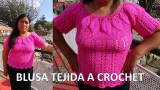 Blusa para damas a crochet Hojitas en Relieves VIDEO1 paso a paso [upl. by Reppart631]