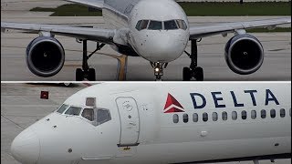 TrueSound™ Stormy Day MD90  757 Delta Air Lines Terminal Action at Ft Lauderdale [upl. by Ward964]