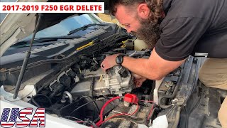 How to delete EGR and install block off plates on 201720182019 F250  F350 [upl. by Dnomed]