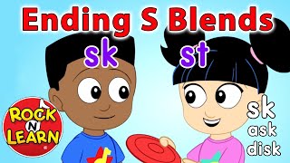 Ending Consonant Blends with S  Learn to Read sk st  Rock ’N Learn [upl. by Gordie]