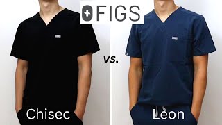 Whats The Difference Which is Better FIGS Chisec vs Leon Scrub Top Comparison Sizing and Fit [upl. by Senn]