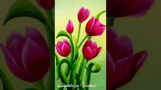 🌷How to Paint Tulip Flowers I Shorts I Acrylic Painting [upl. by Alissa]