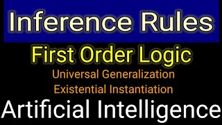 Inference rules in First Order Logic in AI Rules of inference for Quantifiers in FOL in AI [upl. by Ardnued]