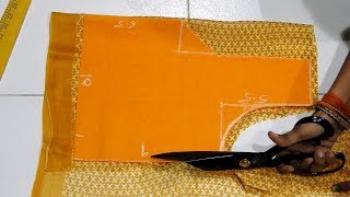 Simple and Easy Star Back Neck Blouse Design Cutting and Stitching for Saree [upl. by Phillie]