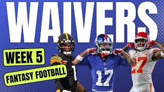 Fantasy Football Waiver Wire Pickups For Week 5  Kareem Hunt Justin Fields WanDale Robinson [upl. by Hasila678]