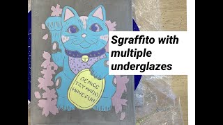 Sgraffito with multiple colors [upl. by Pachton]