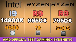 R9 9950X VS I9 14900K VS R9 7950X GAMING SYNTHETIC TEST AMD RYZEN 9950X NEW ZEN5 CPU  RTX 4090 [upl. by Corabelle757]