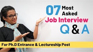 Most Asked Interview Questions amp Answers for PhD Entrance amp Lecturership Post [upl. by Babbie507]