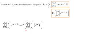 Sommation de cosinus avec coefficients binomiaux [upl. by Hasila]