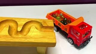 Marble Run Race ☆ HABA Slope amp Retro Makita Truck Garbage Truck Long Version [upl. by Osugi294]