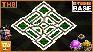 NEW BEST TH9 Base 2023 with COPY LINK  COC Town Hall 9 HybridTrophy Base Design [upl. by Hankins]