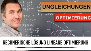 Lineare Optimierung  Maximalprinzip rechnerische Lösung  Gewinnmaximierung  Ungleichungen [upl. by Komarek]