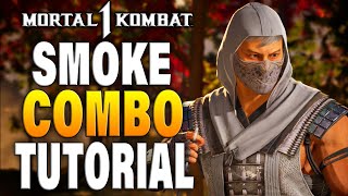 Mortal Kombat 1 SMOKE Combos  Mortal Kombat 1 SMOKE Combo Tutorial [upl. by Cut439]