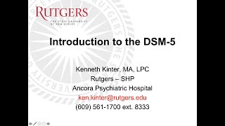 Introduction to the DSM5 [upl. by Lat456]