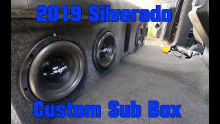 2019 Silverado Subwoofer Box Build 4 Skar Audio 8s on 1500w [upl. by Goodard]