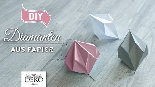 DIY hübsche PapierDiamanten selber machen How to Deko Kitchen [upl. by Ynotna127]