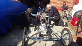 My dads front engine dragster firing up for the first time [upl. by Tibbetts]