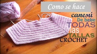 CANESÚ rectangular para bebe a crochet TODAS LAS TALLAS diestro [upl. by Cianca497]