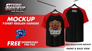 Mockup Reglan Tshirt  Free Download Mockup  Tshirt Mockup PSD [upl. by Ayotl252]