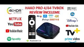 HAKO Pro 464 S905Y4B TVBox İncelemesi Full Lisanslı Yüksek RamDepolama [upl. by Alvarez]