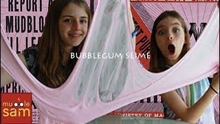 Sophia and Bella in HOW TO MAKE FLUFFY BUBBLEGUM SLIME on Mugglesam [upl. by Sinaj]