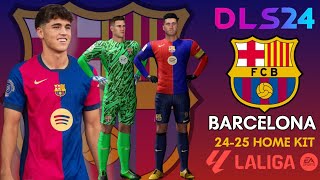 DLS 24 KITS FC BARCELONA 202425 ❤️💙  Dream league soccer 2024 [upl. by Ennayk]