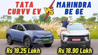 Mahindra BE 6e VS Tata Curvv EV  Base VS Base  Best Electric Car India  Mahindra VS Tata 🔥 [upl. by Aihtyc733]