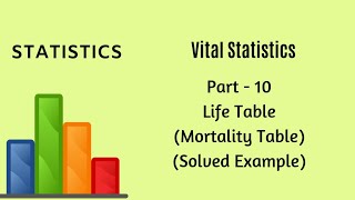 Vital Statistics  Demography  Part 10  Life Table Solved Example  Statistics [upl. by Hannaj]