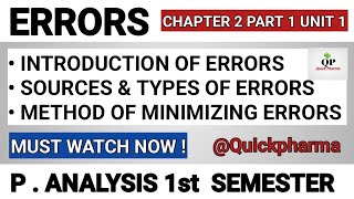 Errors  Types And Sources of Errors  Method of Minimizing Errors  Ch 2 Part 1 U 1  P Analysis 1 [upl. by Saw819]