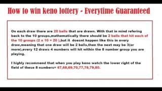 How to win keno lottery  Everytime Guaranteed 2017 [upl. by Agnew]